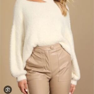 Lulu's Off-White Off-the-Shoulder Sweater